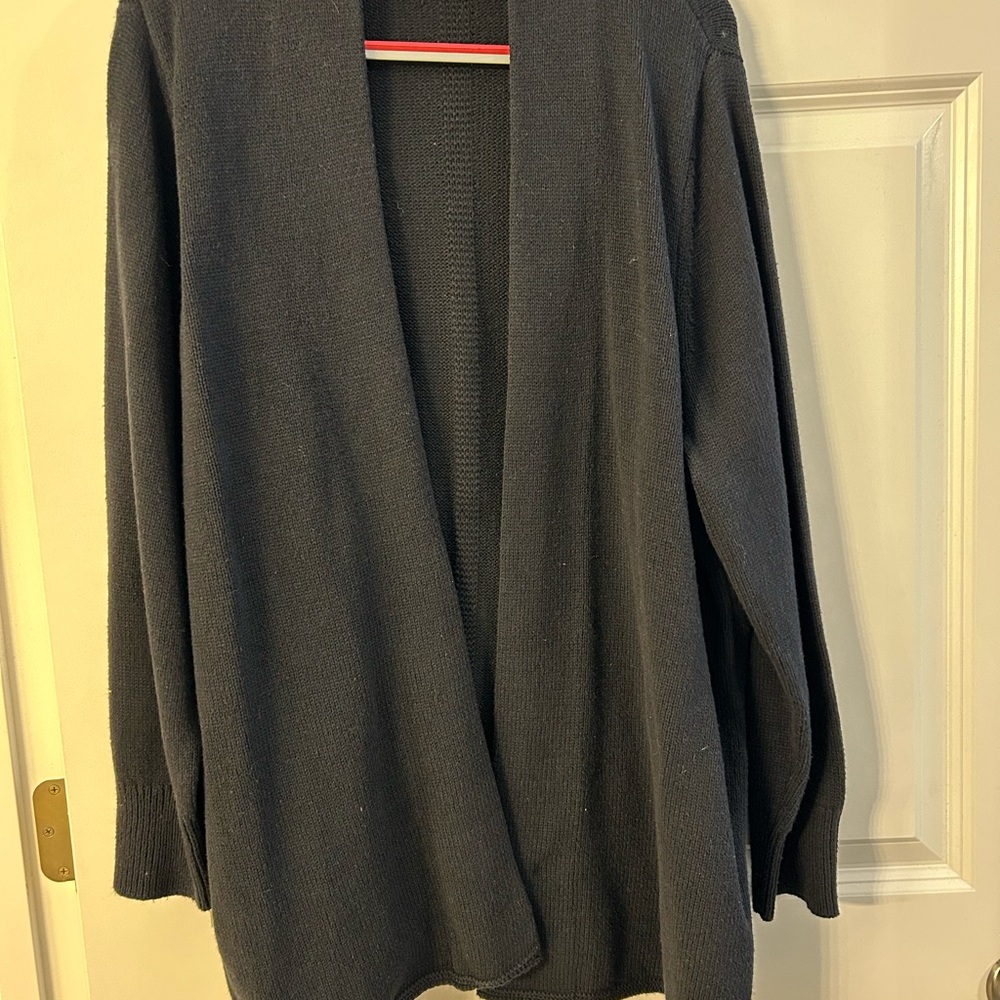 J. Jill Open Front Shawl Collar Cardigan, Black